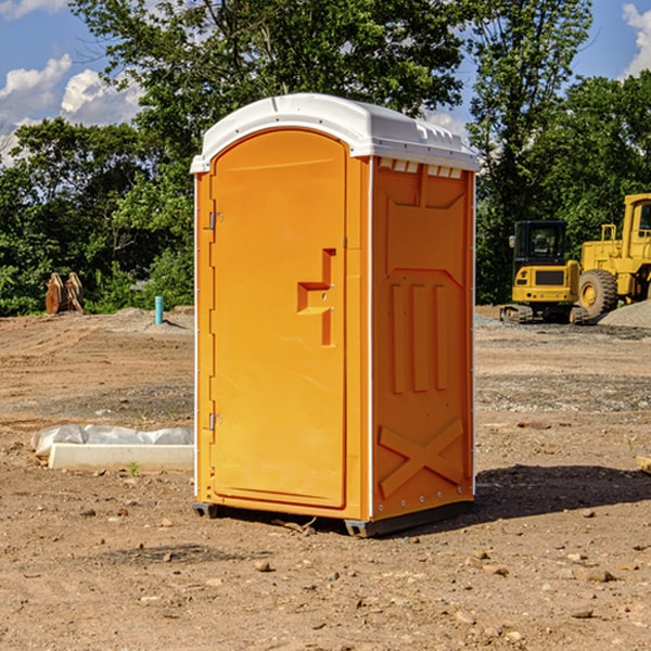 how often are the porta potties cleaned and serviced during a rental period in Conesville Iowa